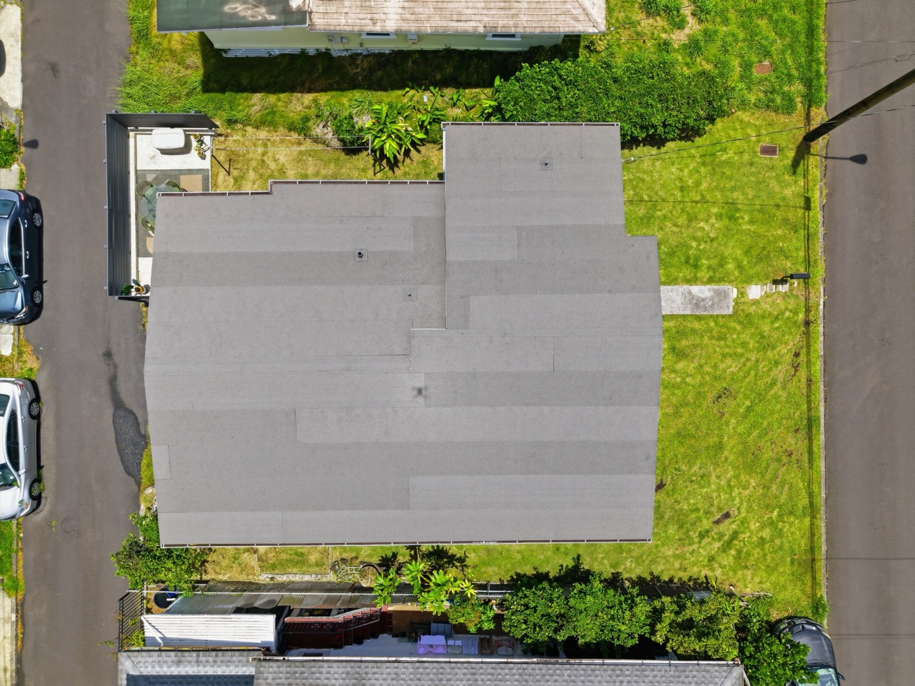 Aerial top-down view of the property